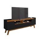 Ver imagem 2 de Rack Bancada Tv até 70 Polegadas 180 Cm 2 Portas 1 Gaveta Preto Fosco Naturalle Flor Shop Jm