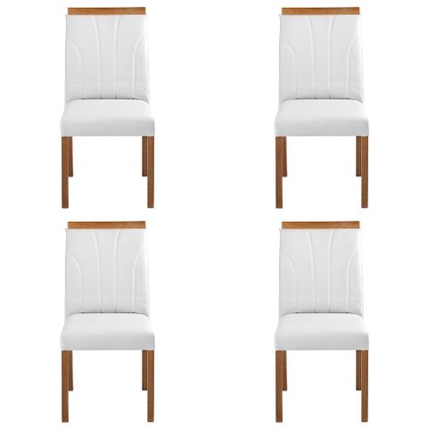 Kit 8 Cadeiras Decorativas Sala de Jantar Luxo Analice Facto Branco - Mozzelar