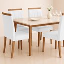 Ver imagem 2 de Kit 8 Cadeiras Decorativas Sala de Jantar Luxo Analice Facto Branco - Mozzelar