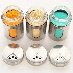 Saleiro e Pimenteiro Vidro e Inox com visor 06 unidades - 4