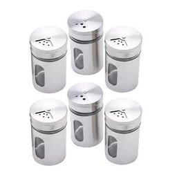 Saleiro e Pimenteiro Vidro e Inox com visor 06 unidades - 1