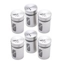 Ver imagem 1 de Saleiro e Pimenteiro Vidro e Inox com visor 06 unidades
