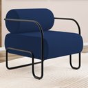 Ver imagem 2 de Kit 02 Poltronas Decorativas Orgânica Living Miska Veludo Azul Marinho - Abmaza