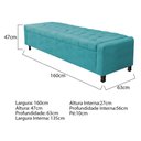 Ver imagem 4 de Calçadeira Baú Queen Everest P02 160cm para Cama Box Suede - Doce Sonho Móveis Azul Turquesa