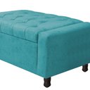 Ver imagem 3 de Calçadeira Baú Queen Everest P02 160cm para Cama Box Suede - Doce Sonho Móveis Azul Turquesa