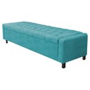 Ver imagem 1 de Calçadeira Baú Queen Everest P02 160cm para Cama Box Suede - Doce Sonho Móveis Azul Turquesa