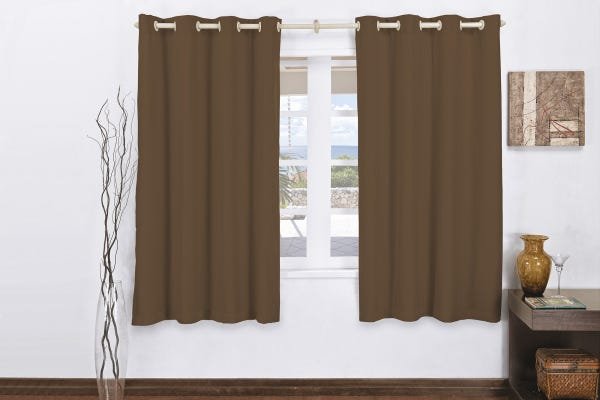 Cortina Corta Luz Com Voal 2,00x1,70 Tabaco - 1