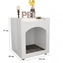 Ver imagem 5 de Mesa Cabeceira Casinha de Cachorro/gato Pet Off White/freijó