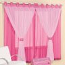 Cortina Juvenil Varão Simples 3,00m x 2,80m Para Menino e Menina Cor:Pink/Rosa - 1