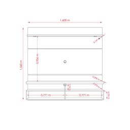 Rack Suspenso Lana para TV de até 50- Titânio/Carvalho - 4