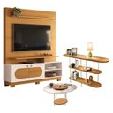 Ver imagem 1 de Estante Home Theater Axis Cinamomo Off White com Mesa de Centro Sky com Tampo de Vidro e Aparador