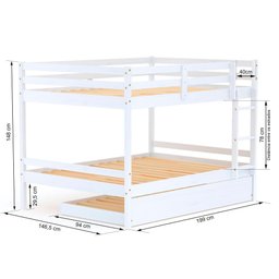 Treliche Casal Casal Eco Madeira Maciça Branco Mobilistore - 2
