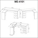 Ver imagem 6 de Mesa para Escritório em L 3 Gavetas Branco Tecnomobili Me4101 Cor: Branco