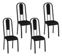 Ver imagem 1 de Kit 4 Cadeiras Madri Corino Preto Tubo Preto Fosco