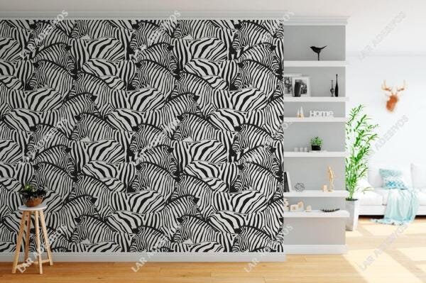 Papel de Parede Adesivo Zebra Vinílico Lavável - N4503 - 1