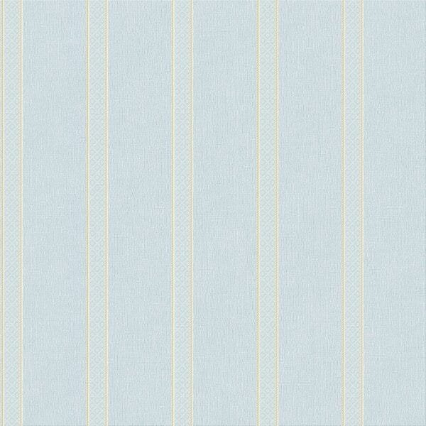 Papel de parede vinílico PVC listrado azul claro 9,5m - 1