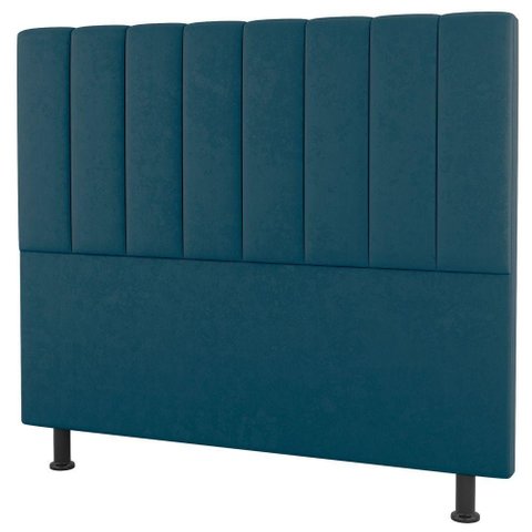 Cabeceira Cama Box Solteiro Cora 90cm Suede Turquesa