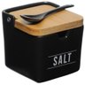 Saleiro Salt Manhattan Tampa de Bambu e Colher Preto 240ml - 2