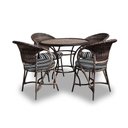 Ver imagem 1 de Conjunto de Mesa Fibra Sintética Amsterdã - 4 Poltronas + 1 Mesa - Tecido Friso Preto