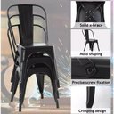 Ver imagem 3 de Kit com 4 Cadeiras Tolix Preto Fosco Industrial ? Durável, Moderna e Versátil para Sala, Cozinha