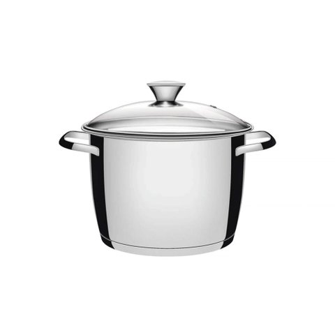 Caldeirão Tramontina Allegra em Aço Inox com Fundo Triplo e Tampa de Vidro 22 Cm 5,5 L Tramontina
