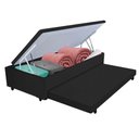 Ver imagem 1 de Bicama Box com Baú Solteiro Preto 78x188x44 V-store