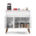 Ver imagem 3 de Aparador / Buffet / Balcão / Bancada Ze Modelo Retrô com Pés em Madeira Tampo em Mdf Usinadosem Puxa