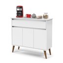 Ver imagem 1 de Aparador / Buffet / Balcão / Bancada Ze Modelo Retrô com Pés em Madeira Tampo em Mdf Usinadosem Puxa