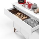 Ver imagem 5 de Aparador / Buffet / Balcão / Bancada Ze Modelo Retrô com Pés em Madeira Tampo em Mdf Usinadosem Puxa