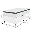 Ver imagem 4 de Cama Box Baú Colchão Solteiro Molas Ensacadas City Pillow Top 88x188x64cm Linho Branco / Preto