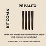 Kit 4 Pés Palito 30cm Madeira Tabaco para Puff Poltrona Móveis Rack - 4