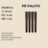 Kit 4 Pés Palito 30cm Madeira Tabaco para Puff Poltrona Móveis Rack - 5