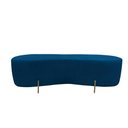 Ver imagem 3 de Puff Decorativo Orgânico Alana Couro Azul Marinho