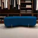 Ver imagem 1 de Puff Decorativo Orgânico Alana Couro Azul Marinho