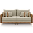 Ver imagem 3 de Sofá 3 Lugares Sala de Estar Living 192cm Asbury K01 Veludo Bege Couríssimo Camel - Lyam Decor