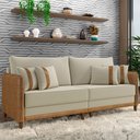 Ver imagem 2 de Sofá 3 Lugares Sala de Estar Living 192cm Asbury K01 Veludo Bege Couríssimo Camel - Lyam Decor