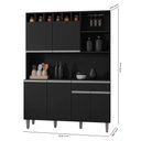 Ver imagem 2 de Kit Cozinha Compacta 130cm com 6 Portas e 1 Gaveta Nicole Preto