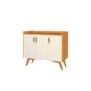 Ver imagem 2 de Aparador Buffet Retrô 3 Portas Classic Freijó/off White - Móvebrinque