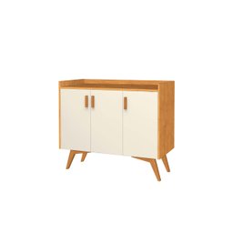 Aparador Buffet Retrô 3 Portas Classic Freijó/off White - Móvebrinque - 2