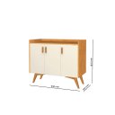 Ver imagem 5 de Aparador Buffet Retrô 3 Portas Classic Freijó/off White - Móvebrinque