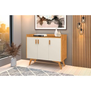 Aparador Buffet Retrô 3 Portas Classic Freijó/off White - Móvebrinque