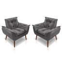 Ver imagem 1 de Kit 02 Poltrona Opala Decorativa 4 Almofadas 40 X 40