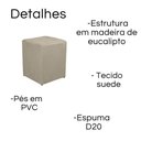 Ver imagem 3 de Puff Quadrado Decorativo Suede Bege