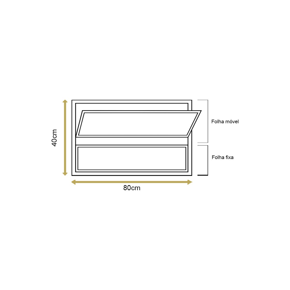 Vitro Basculante 40x80 Alumínio Branco - 4