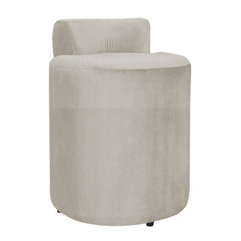 Puff Athenas Sapata Plástica Suede Cores - DS Estofados - Bege