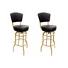 Kit 2 Banquetas Alta Bar Giratória com Encosto cor Dourado fosco Assento grosso Confortável preto Po - 1