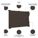 Ver imagem 3 de Cabeceira Casal King Cama Box 195cm Malva I02 Veludo Marrom - Mpozenato