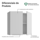 Ver imagem 4 de Armário Aéreo para Quarto 70 Cm 2 Portas Branco Neo Madesa