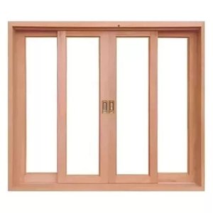 Janela Vitro de Madeira Eucalipto 100x120x14 Modelo Vidro Inteiro