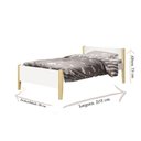 Ver imagem 2 de Cama Solteiro Simba Branco Acetinado com Pés Natural – Reller